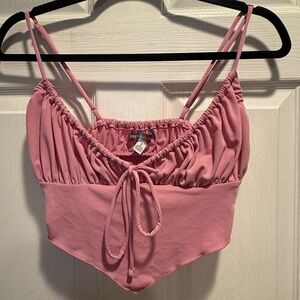 Urban Outfitters Pink Tie-Front Top